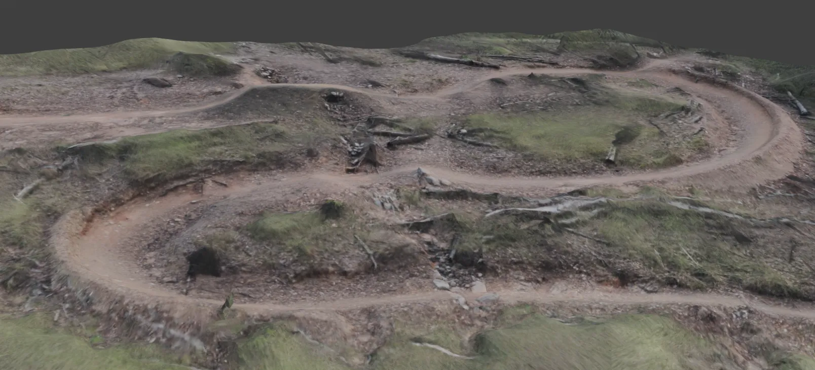 Jurassic mountain bike trail scan after cleanup close up zoom #2